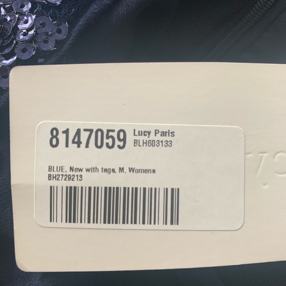Lucy Paris sequence Dress Navy M - Picture 5 of 6